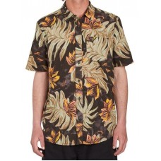 Camisa Manga Corta Volcom Marble Floral Rinsed Black
